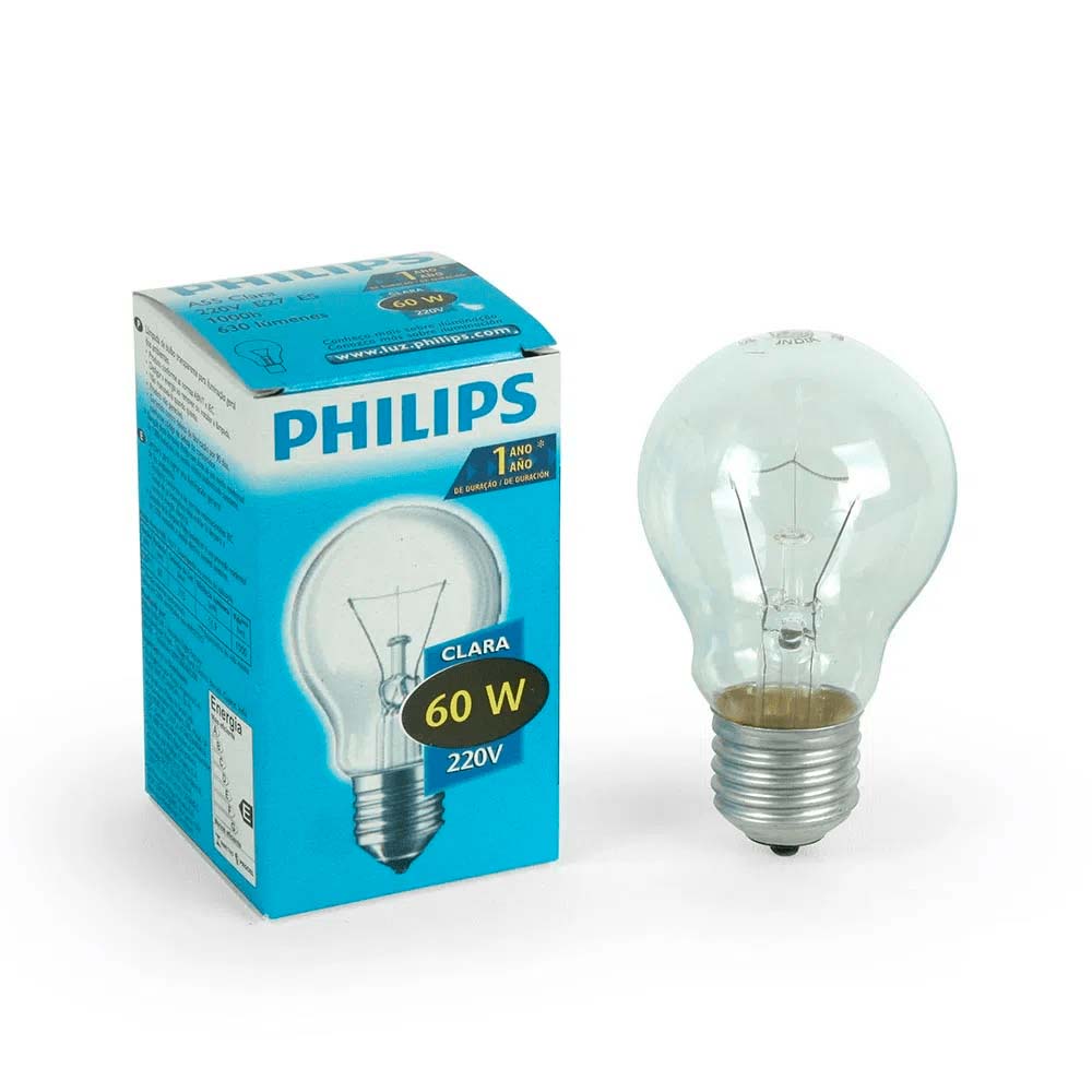 Foco luz clara Phillips 60W