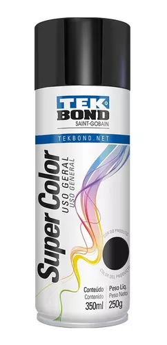 Pintura en spray negro brillante (uso general) Tekbond